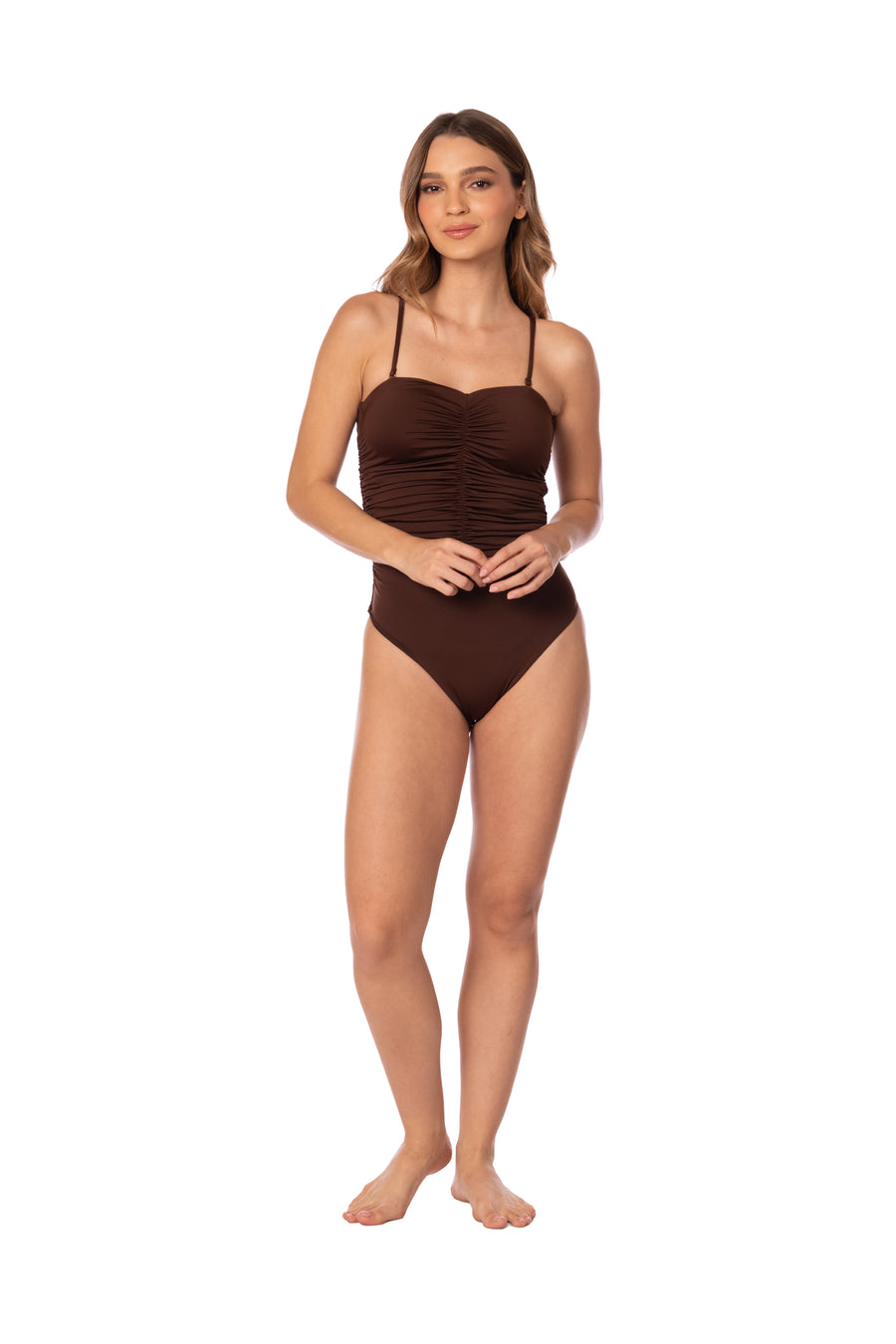 I’m Chocolate Ruched Strapless One Piece