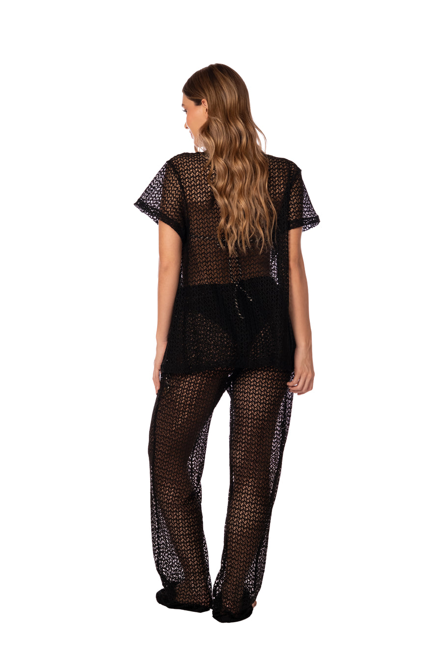 I'm Black Mesh Knit Pants