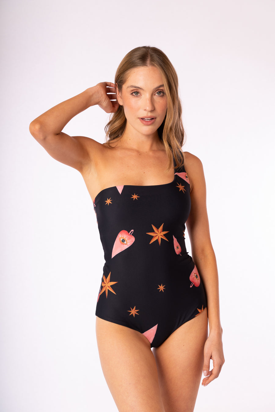 Heart To Heart One Shoulder One Piece