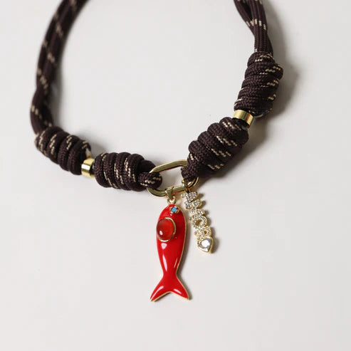 Boat Rope Red Enamel Fish & Amor