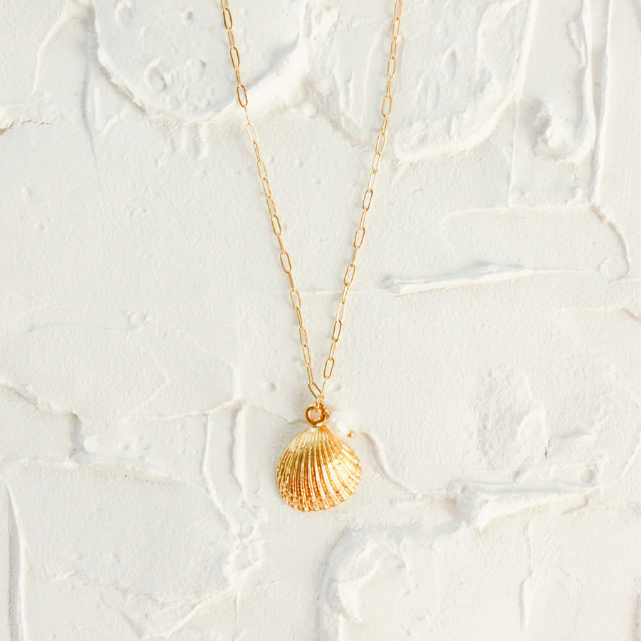 Mini Shell & Pearl Clipchain Necklace