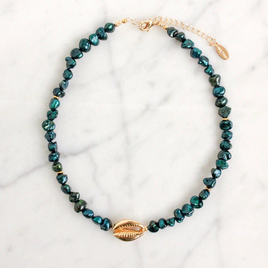Deep Blue Shell Necklace